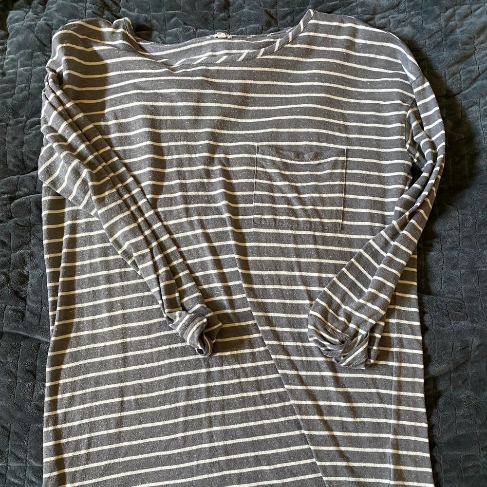 Striped 3/4 Sleeve Shirt